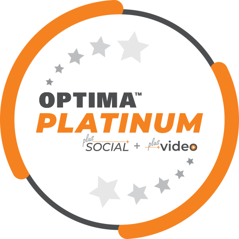 Our Best Value Program, Platinum OPTIMA™ is designed to significantly enhance your online presence and reputation with ongoing support from your team of dedicated Account Managers and a Rich Content Website tailored to fit your business’s brand.
